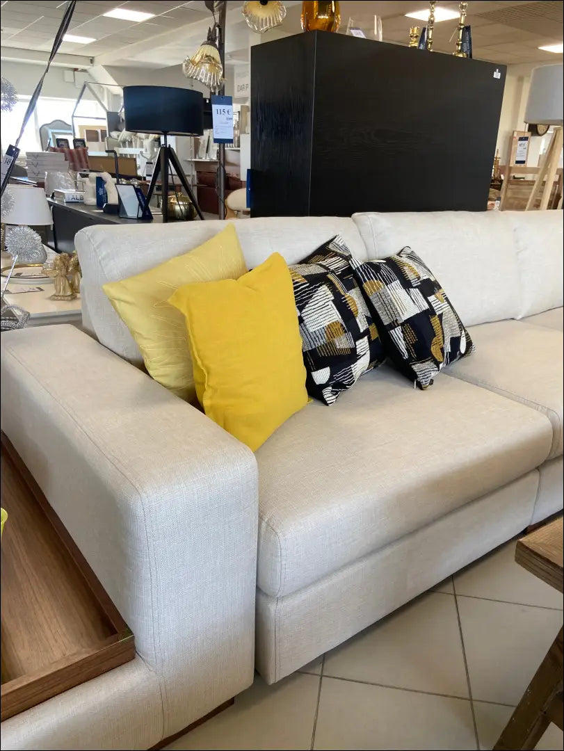 Sofa su šoniniu staliuku MI580 - €546 Save 65% __label:Pristatymas 1-2 d.d., color-kremas, color-ruda,