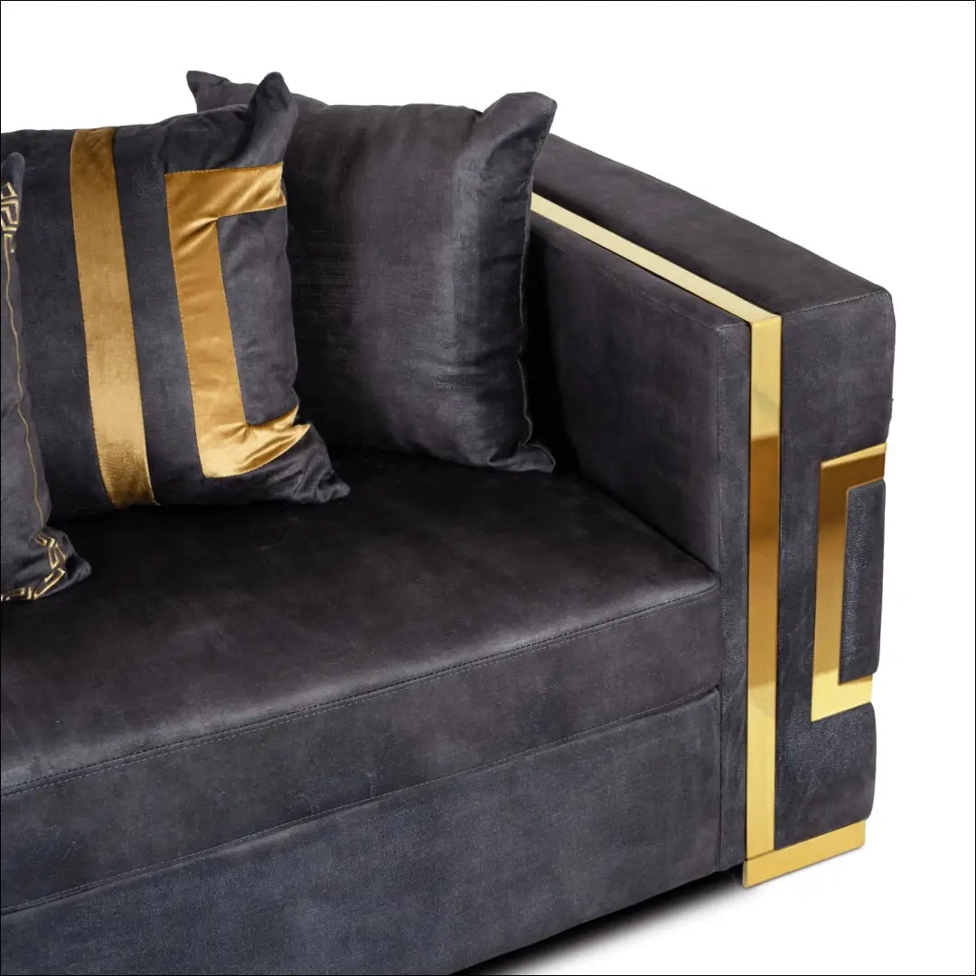 Sofa su veliūro audiniu juodos spalvos / auksinės TE1062 - €959 Save 15% __label:Pristatymas 5-14 d.d., elite,