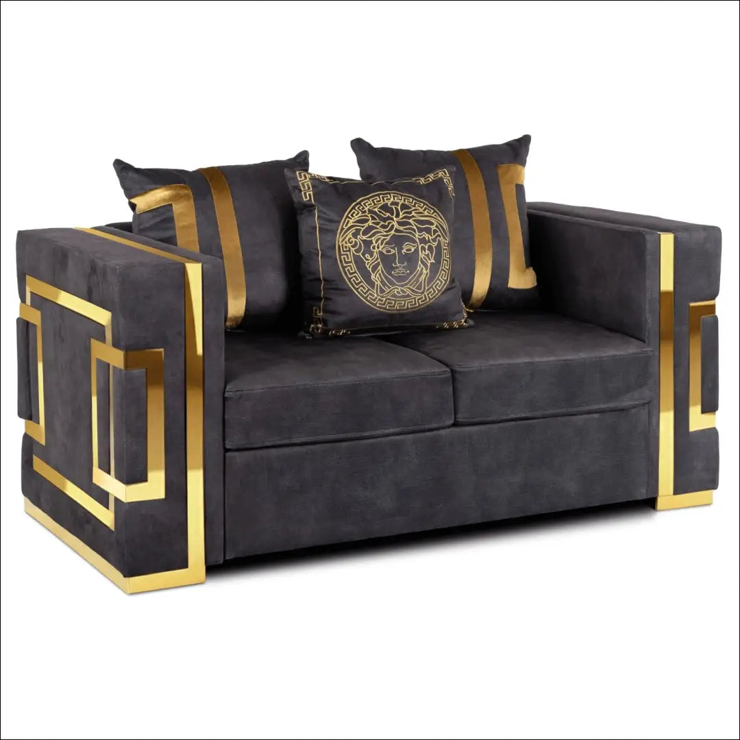 Sofa su veliūro audiniu juodos spalvos / auksinės TE1062 - €959 Save 15% __label:Pristatymas 5-14 d.d., elite,