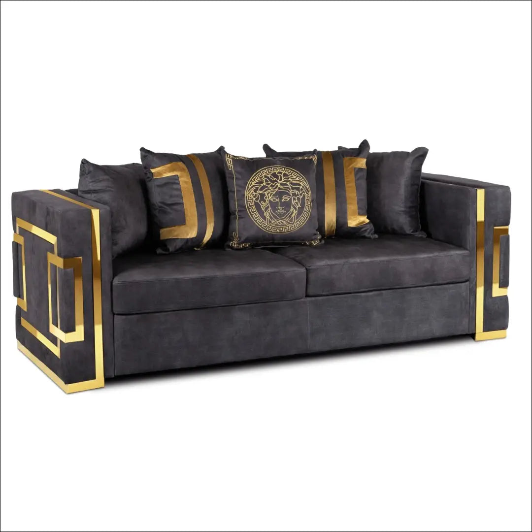 Sofa su veliūro audiniu juodos spalvos / auksinės TE1063 - €1,170 Save 15% __label:Pristatymas 5-14 d.d., elite,