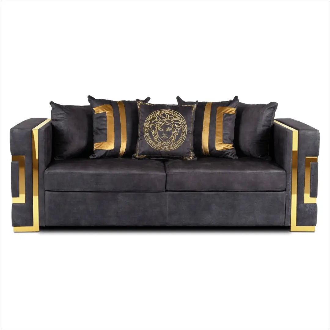 Sofa su veliūro audiniu juodos spalvos / auksinės TE1063 - €1,170 Save 15% __label:Pristatymas 5-14 d.d., elite,