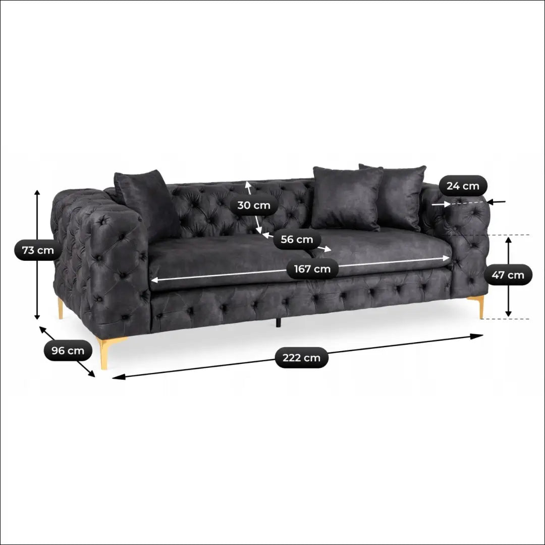 Sofa su veliūro audiniu juodos spalvos TE1071 - €854 Save 15% __label:Pristatymas 5-14 d.d., elite, over-200,