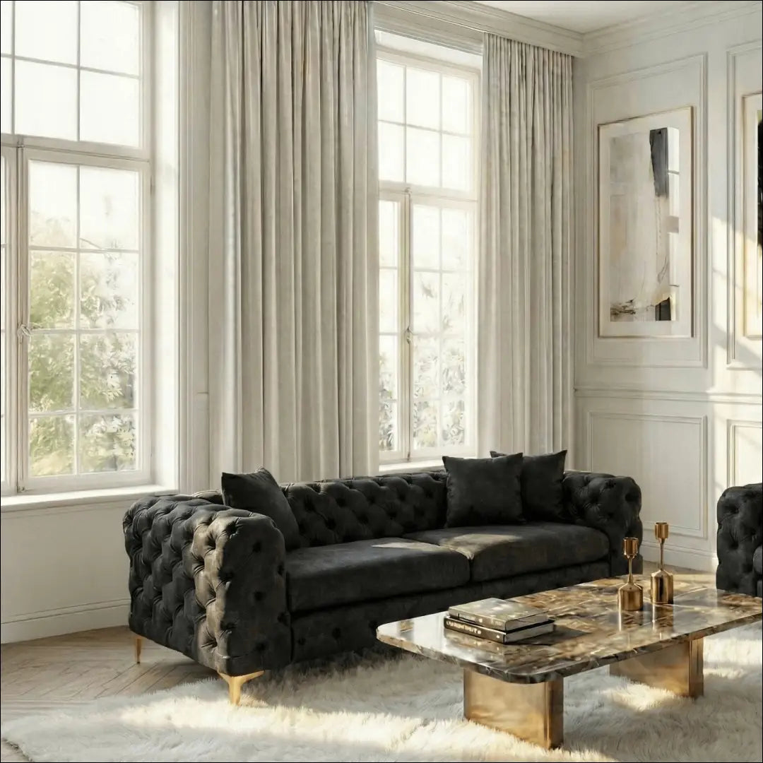 Sofa su veliūro audiniu juodos spalvos TE1071 - €854 Save 15% __label:Pristatymas 5-14 d.d., elite, over-200,