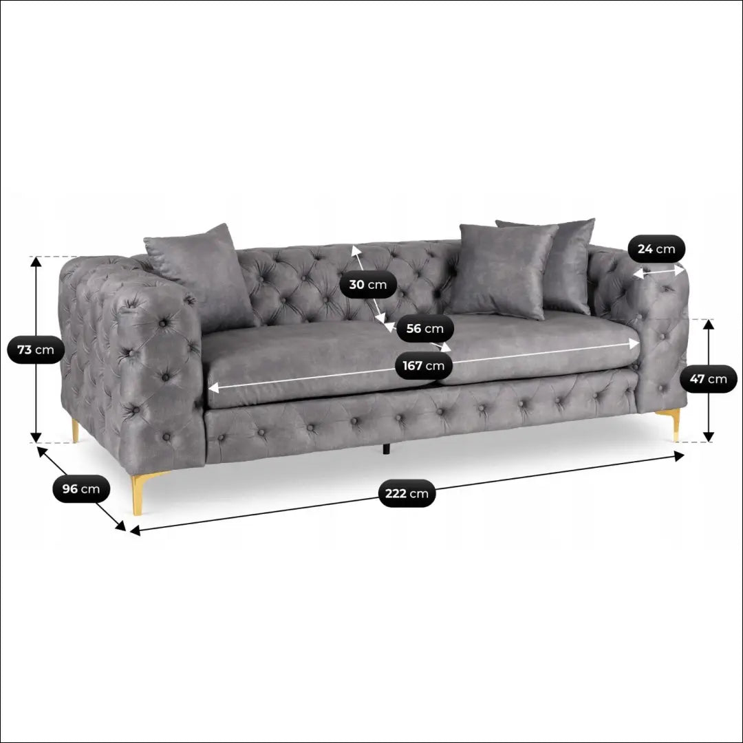 Sofa su veliūro audiniu pilkos spalvos TE1072 - €854 Save 15% __label:Pristatymas 5-14 d.d., elite, over-200,