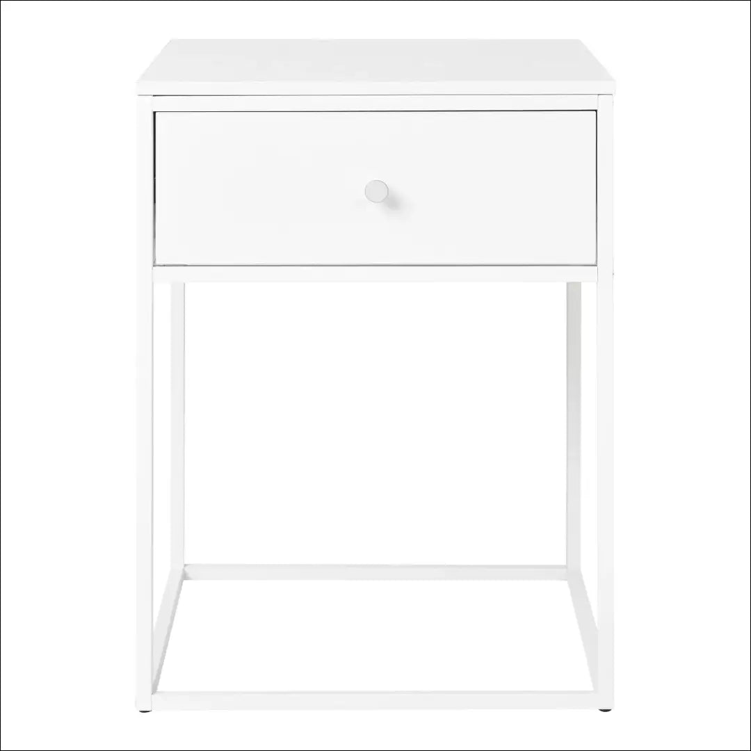 Šoninis staliukas 1 stalčius baltas rėmas 40x40x55 cm RD336 - €85 Save 15% 50-100, Balta, nordic, Side tables, uzsakomi