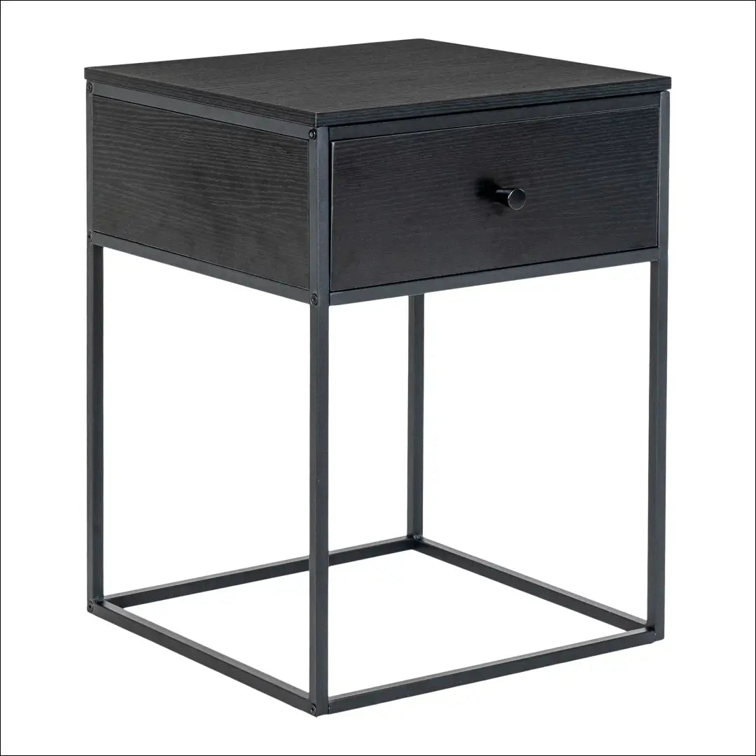 Šoninis staliukas 1 stalčius juodas rėmas 40x40x55 cm RD335 - €85 Save 15% 50-100, Juoda, nordic, Side tables, uzsakomi