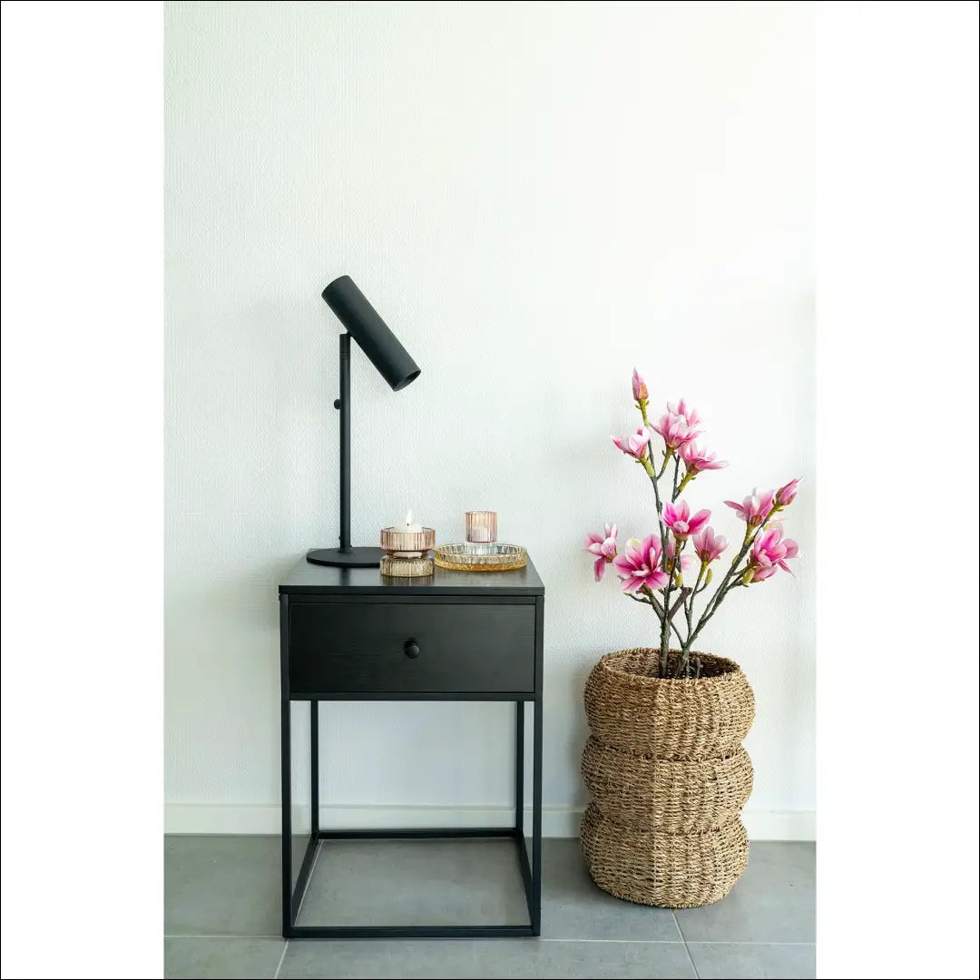 Šoninis staliukas 1 stalčius juodas rėmas 40x40x55 cm RD335 - €85 Save 15% 50-100, Juoda, nordic, Side tables, uzsakomi