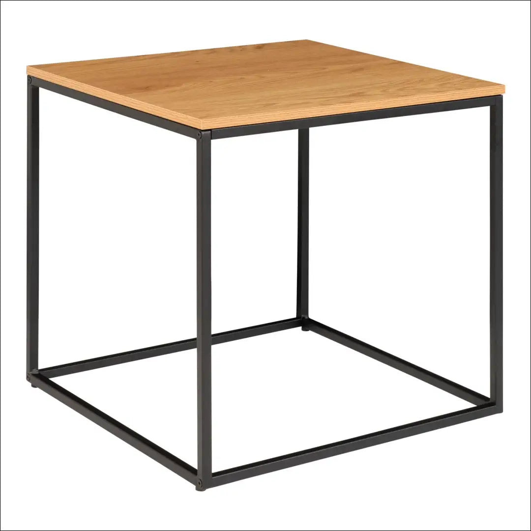 Šoninis staliukas ąžuolo imitacijos juodas rėmas 45x45x45 cm RD324 - €29 Save 15% 25-50, Natūrali, nordic, Side tables,