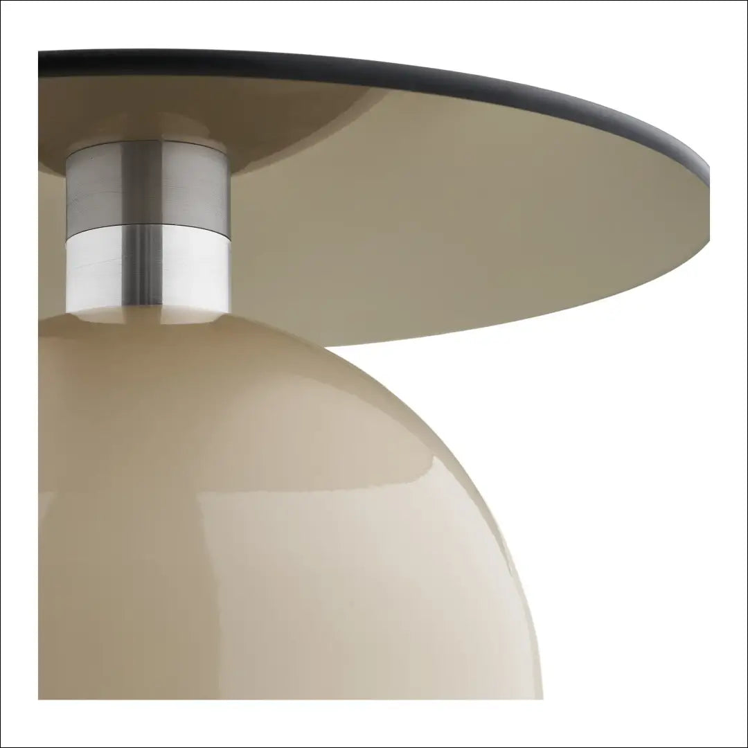 Šoninis staliukas grūdintas stiklas/metalas pilka/smėlinė ø40x52 cm RD392 - €162 Save 15% 100-200, Bežinė / pilka,