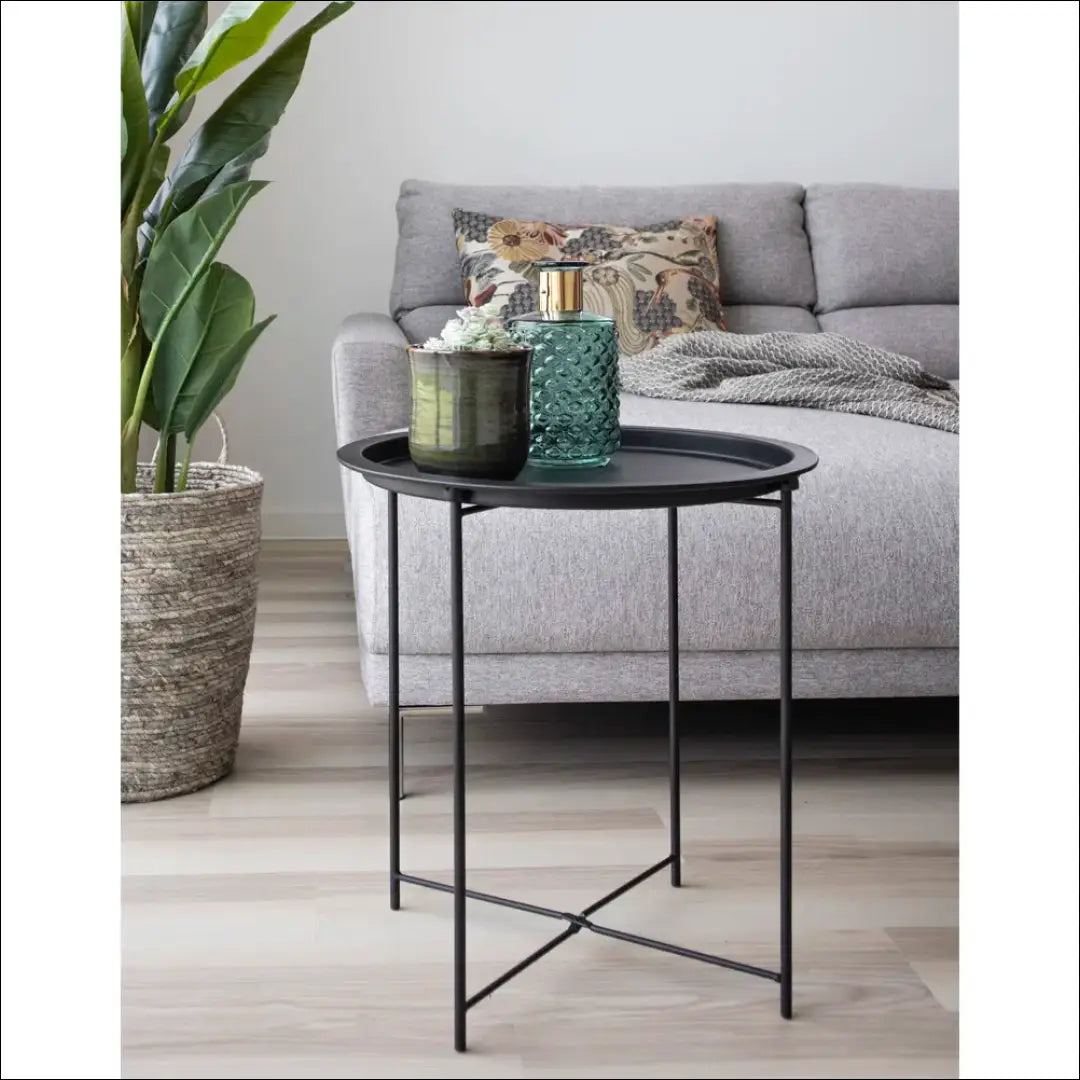 Šoninis staliukas iš plieno juodas ø47x50 cm RD321 - €27 Save 15% 25-50, Juoda, nordic, Side tables, uzsakomi €25