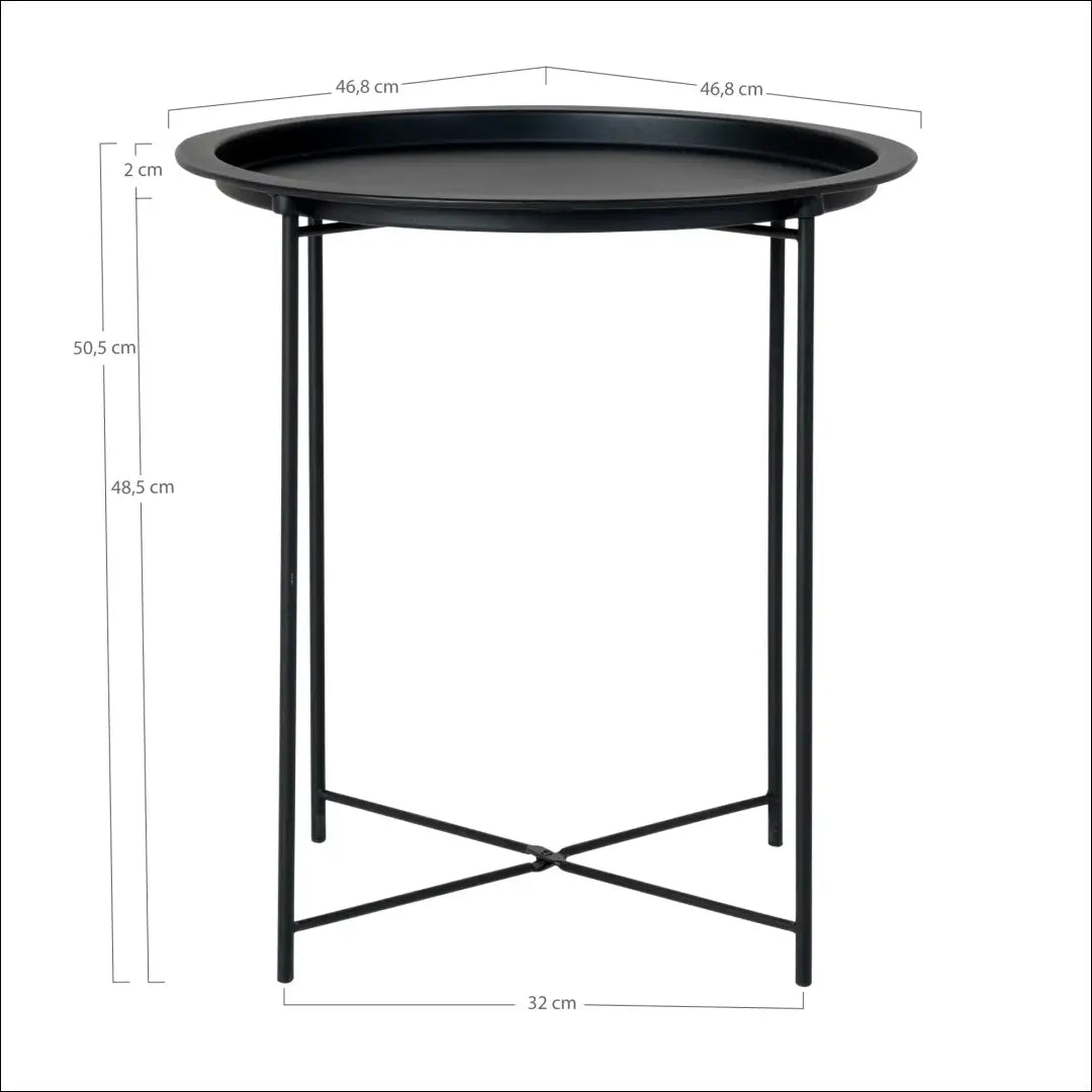 Šoninis staliukas iš plieno juodas ø47x50 cm RD321 - €27 Save 15% 25-50, Juoda, nordic, Side tables, uzsakomi €25