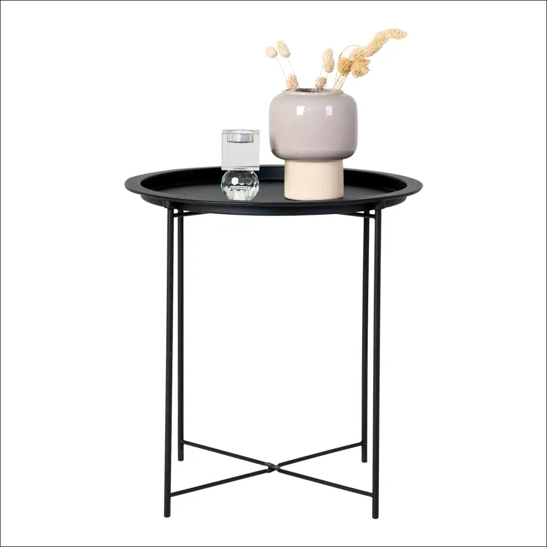 Šoninis staliukas iš plieno juodas ø47x50 cm RD321 - €27 Save 15% 25-50, Juoda, nordic, Side tables, uzsakomi €25