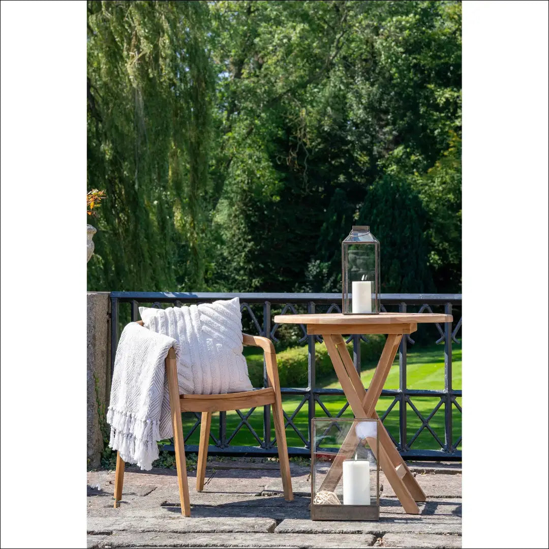Šoninis staliukas iš tikmedžio natūralus ø70x75 cm RD1094 - €203 Save 15% __label:Pristatymas 5-14 d.d., Dining tables,
