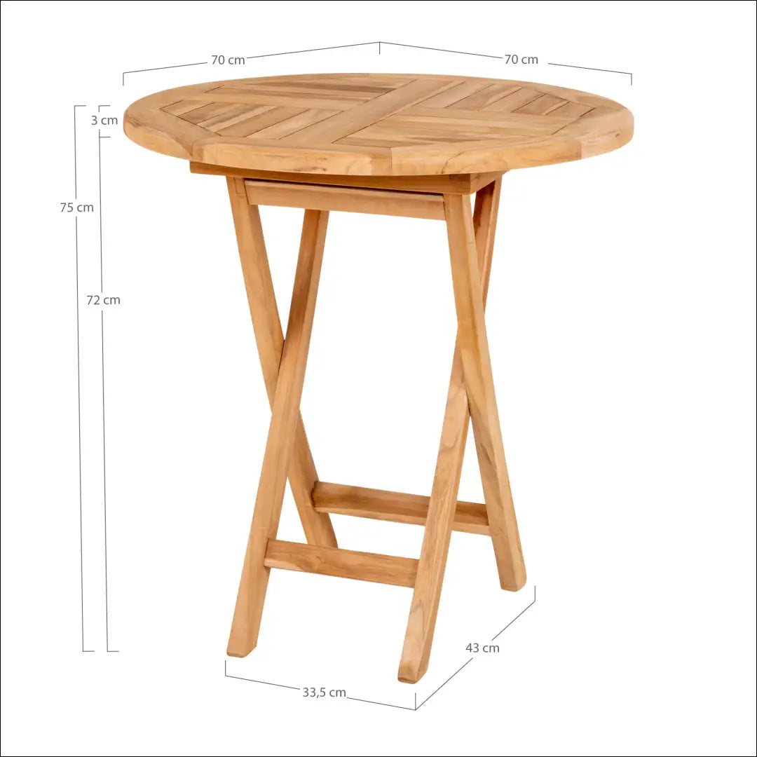 Šoninis staliukas iš tikmedžio natūralus ø70x75 cm RD1094 - €203 Save 15% __label:Pristatymas 5-14 d.d., Dining tables,