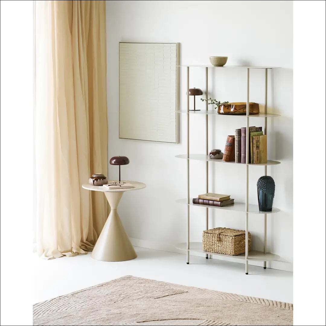 Šoninis staliukas keraminis stalviršis/plienas travertinas/smėlio spalvos ø50x56 cm RD385 - €131 Save 15% 100-200,