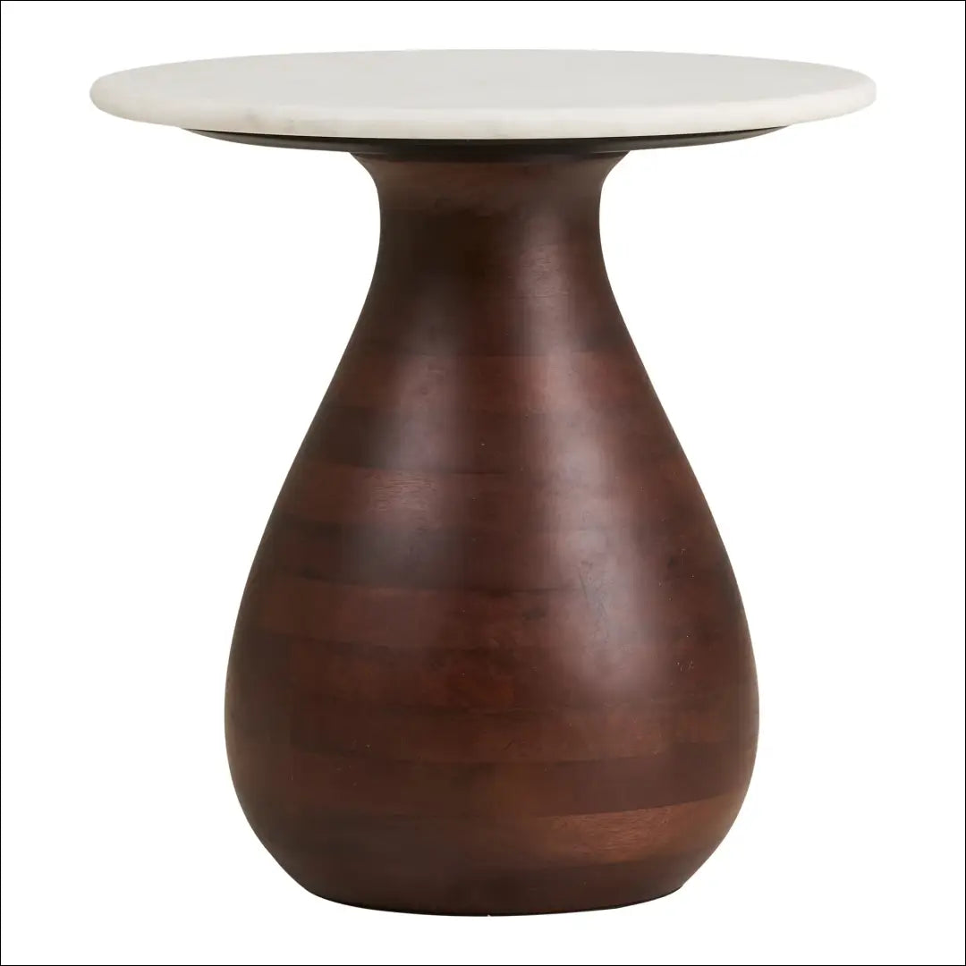 Šoninis staliukas mango mediena/marmuras tamsiai ruda/balta ø40x41 cm RD390 - €227 Save 15% Balta / ruda, nordic,