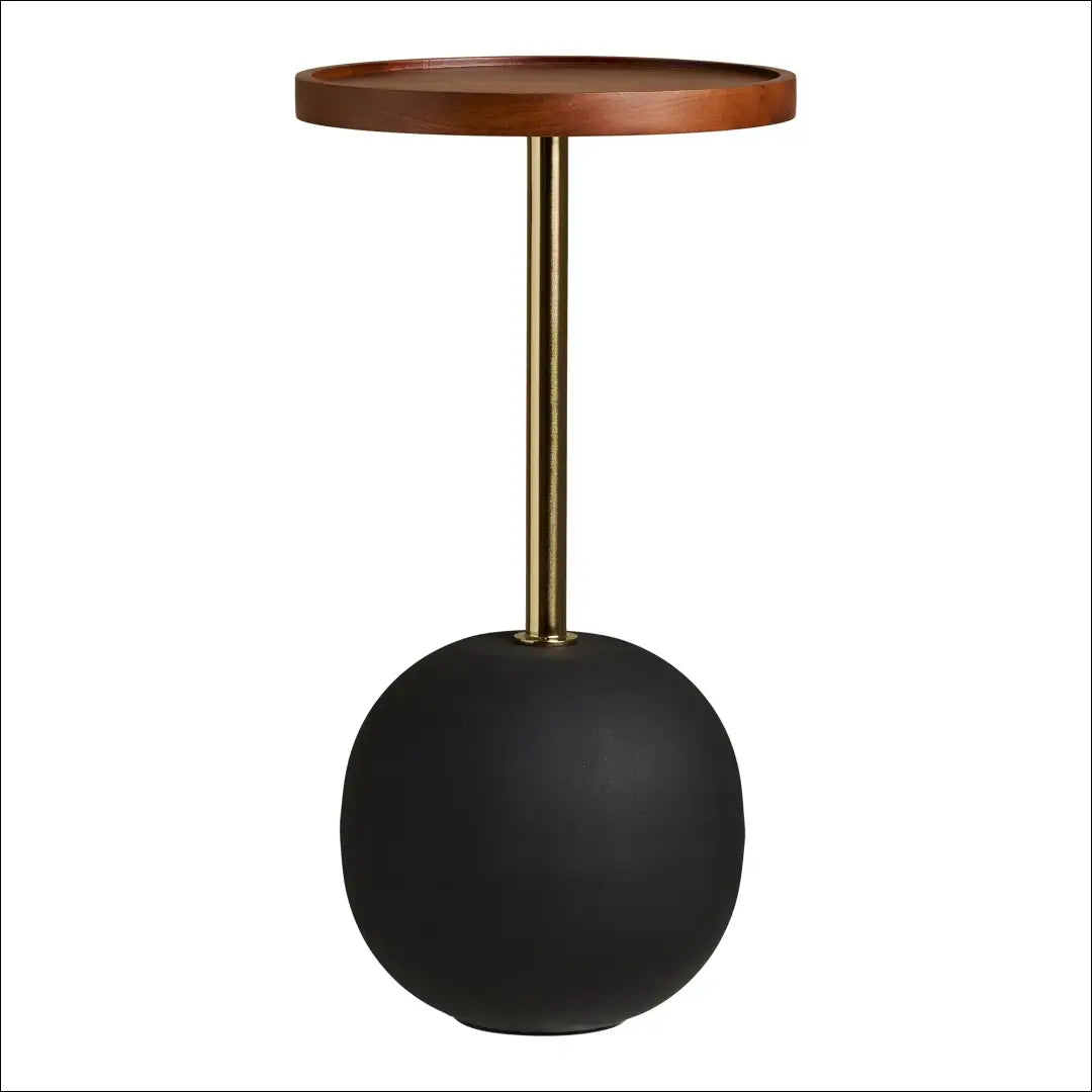 Šoninis staliukas mango mediena/plienas juoda/žalvario imitacija/tamsiai ruda Ø30x56 cm RD382 - €121 Save 15% 100-200,