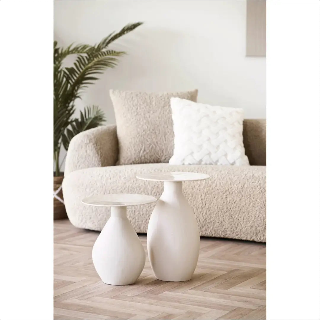 Šoninis staliukas metalas/emalis balkšvas ø36x50 cm RD388 - €138 Save 15% 100-200, Balkšva, nordic, Side tables,