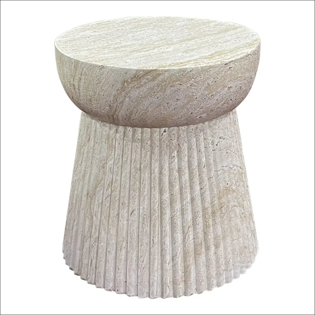 Šoninis staliukas pluoštinio molio su gofruota struktūra natūralus ø37x43 cm RD1114 - €126 Save 15% 100-200, Natūrali,