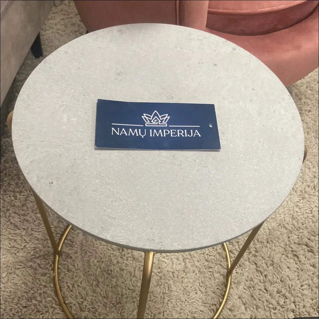 Šoninis staliukas SI1077 - €168 Save 70% 100-200, __label:Pristatymas 1-2 d.d., color-auksine, color-pilka,