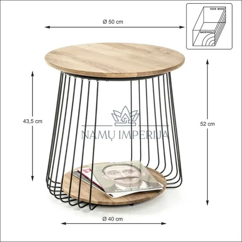 Šoninis staliukas SI1647 - €83 Save 50% 50-100, __label:Pristatymas 1-2 d.d., color-juoda, color-ruda,