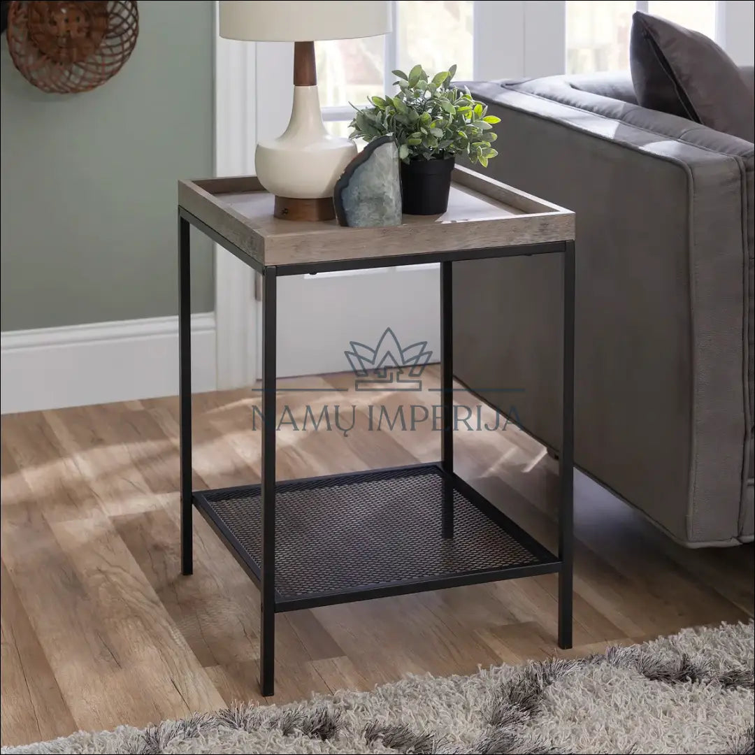 Šoninis staliukas SI1738 - €62 Save 55% 50-100, __label:Pristatymas 1-2 d.d., color-juoda, color-ruda, material-mediena