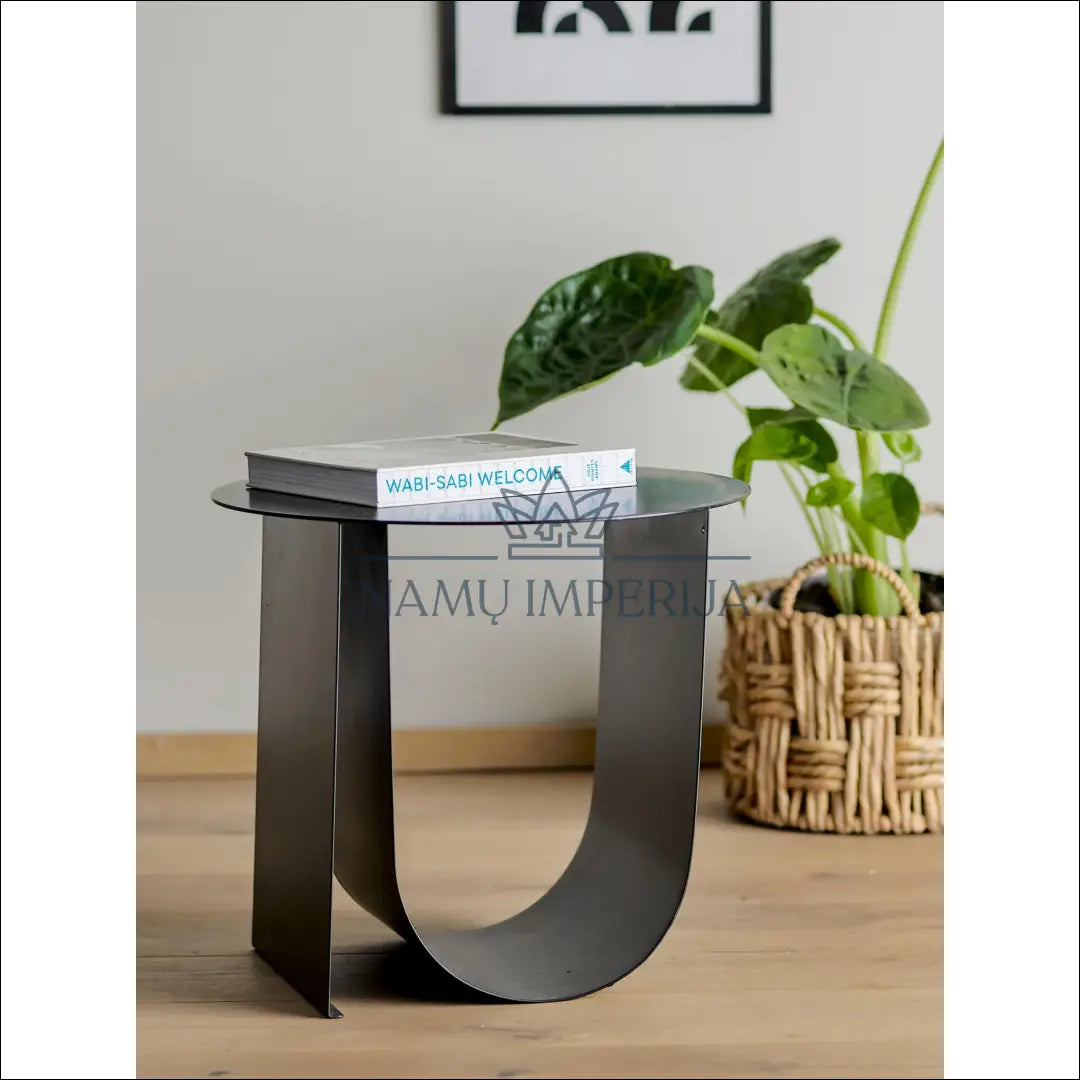 Šoninis staliukas SI1774 - €75 Save 60% 50-100, __label:Pristatymas 1-2 d.d., color-juoda, material-metalas, pazeistas
