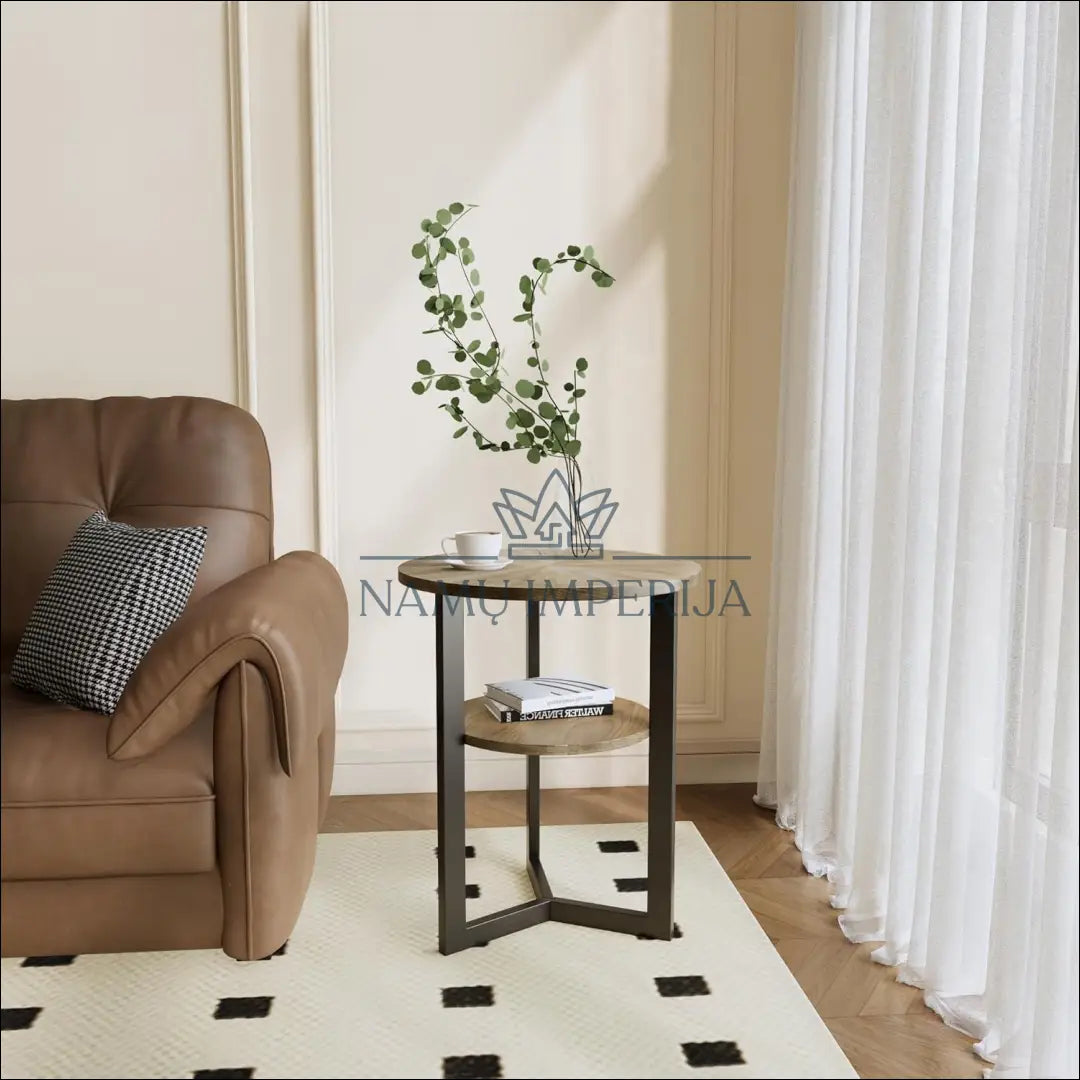 Šoninis staliukas SI1787 - €59 Save 50% 50-100, __label:Pristatymas 1-2 d.d., color-juoda, color-ruda, material-mediena