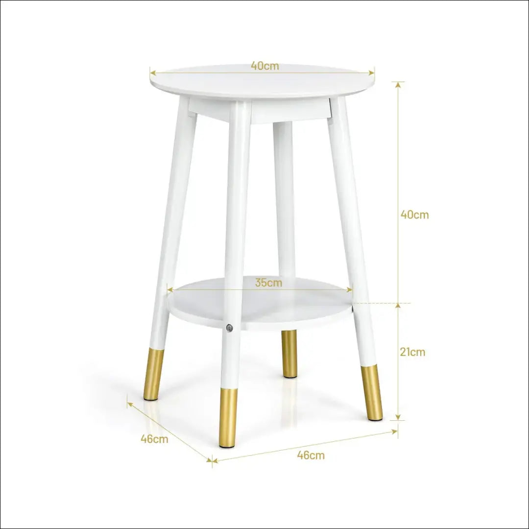 Šoninis staliukas SI1883 - €65 Save 50% 50-100, __label:Pristatymas 1-2 d.d., color-auksine, color-balta,