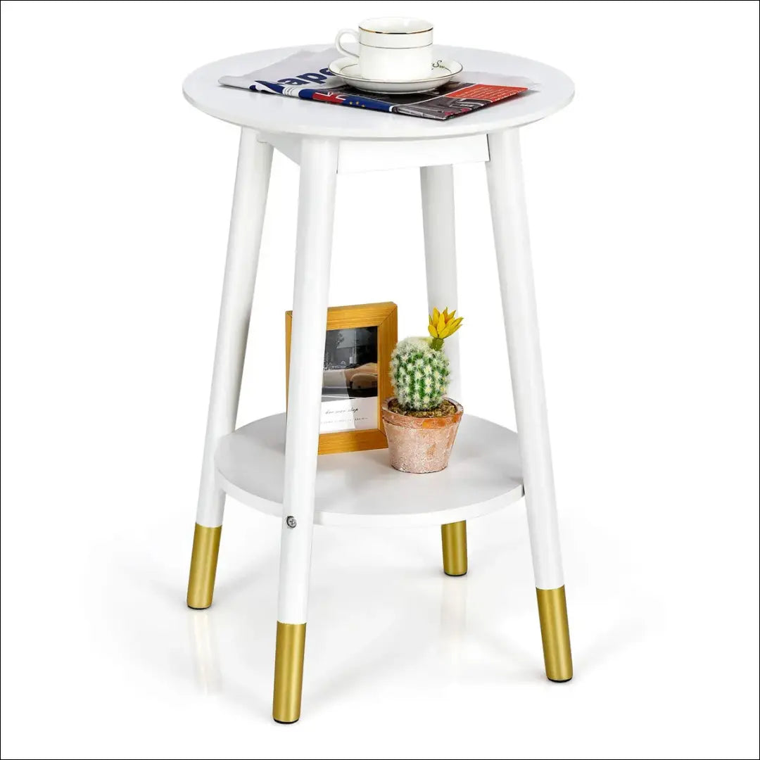 Šoninis staliukas SI1883 - €65 Save 50% 50-100, __label:Pristatymas 1-2 d.d., color-auksine, color-balta,