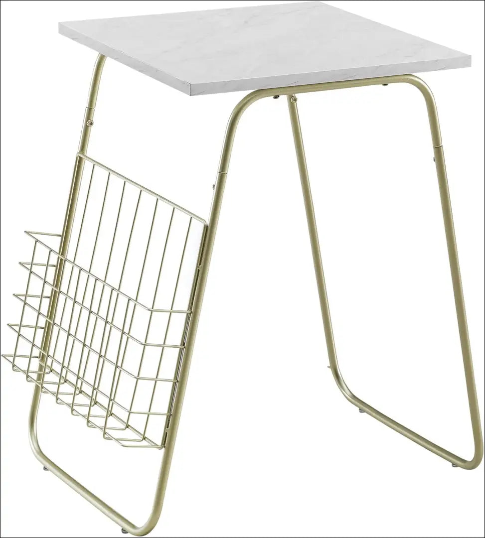 Šoninis staliukas SI1971 - €34 Save 50% 25-50, __label:Pristatymas 1-2 d.d., color-auksine, color-balta,