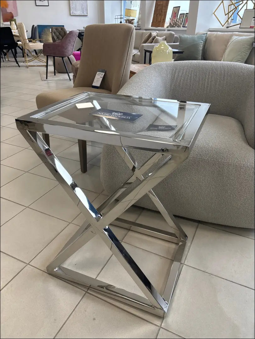 Šoninis staliukas SI1973 - €199 Save 50% 100-200, __label:Pristatymas 1-2 d.d., color-sidabrine, material-metalas,