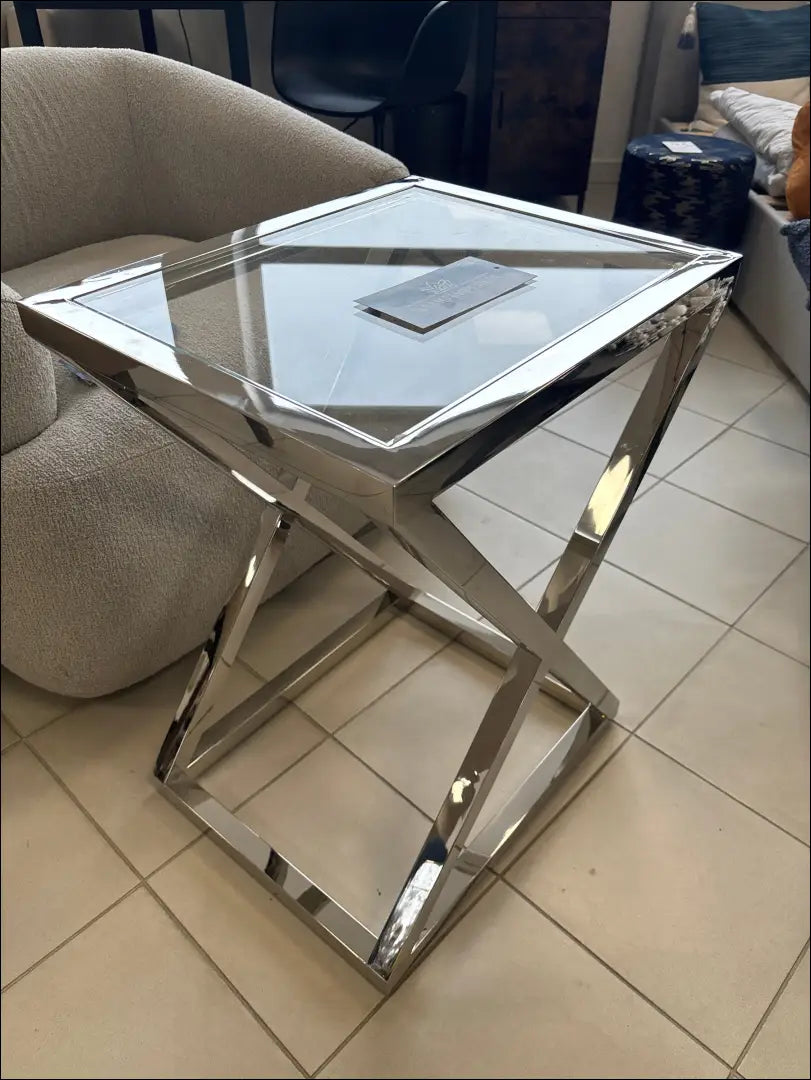 Šoninis staliukas SI1973 - €199 Save 50% 100-200, __label:Pristatymas 1-2 d.d., color-sidabrine, material-metalas,