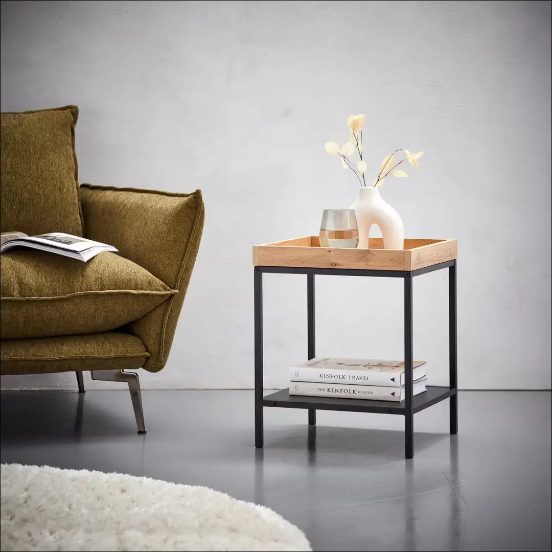 Šoninis staliukas SI2134 - €52 Save 50% 50-100, __label:Pristatymas 1-2 d.d., color-juoda, color-ruda, material-mdf €50