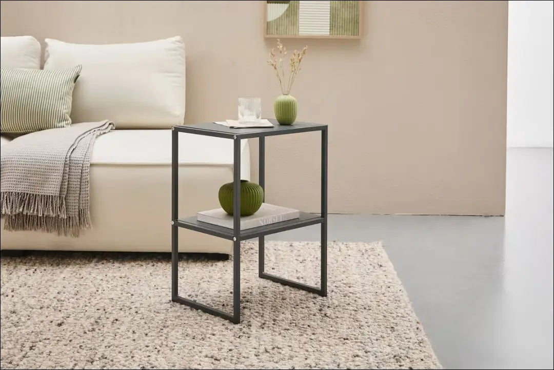 Šoninis staliukas SI2440 - €19 Save 50% __label:Pristatymas 1-2 d.d., color-pilka, material-mdf, material-metalas,