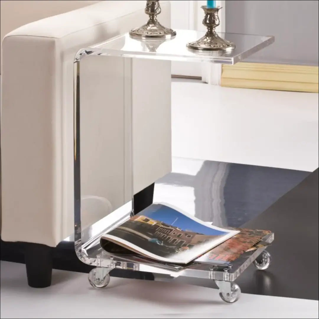 Šoninis staliukas su ratukais SI1953 - €149 Save 50% 100-200, __label:Pristatymas 1-2 d.d., material-akrilas,