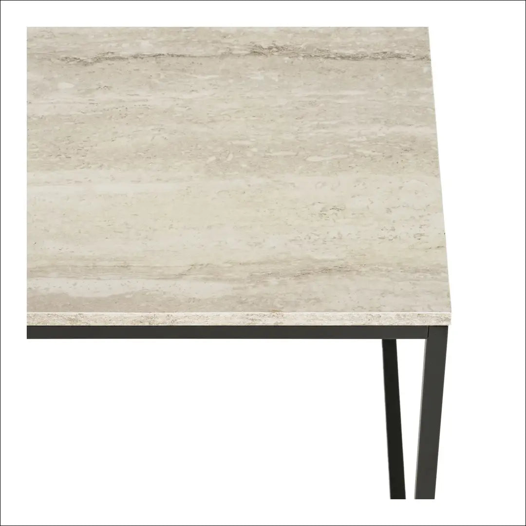 Šoninis staliukas travertino imitacijos juodo plieno 45x45x45 cm RD387 - €44 Save 15% 25-50, Juoda / bežinė, nordic,