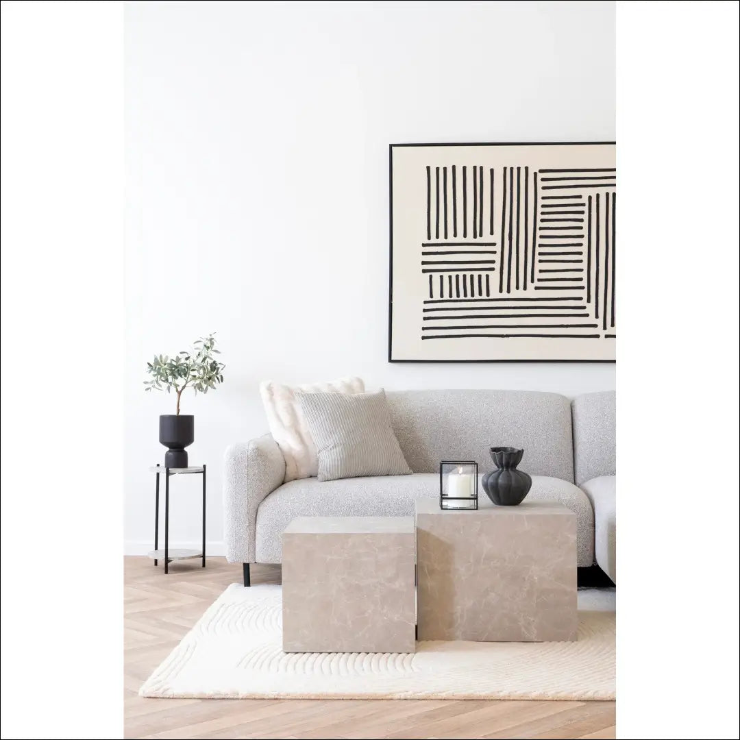 Šoninis staliukas travertino imitacijos juodos kojelės ø27x46 cm RD347 - €29 Save 15% 25-50, Juoda / bežinė, nordic,