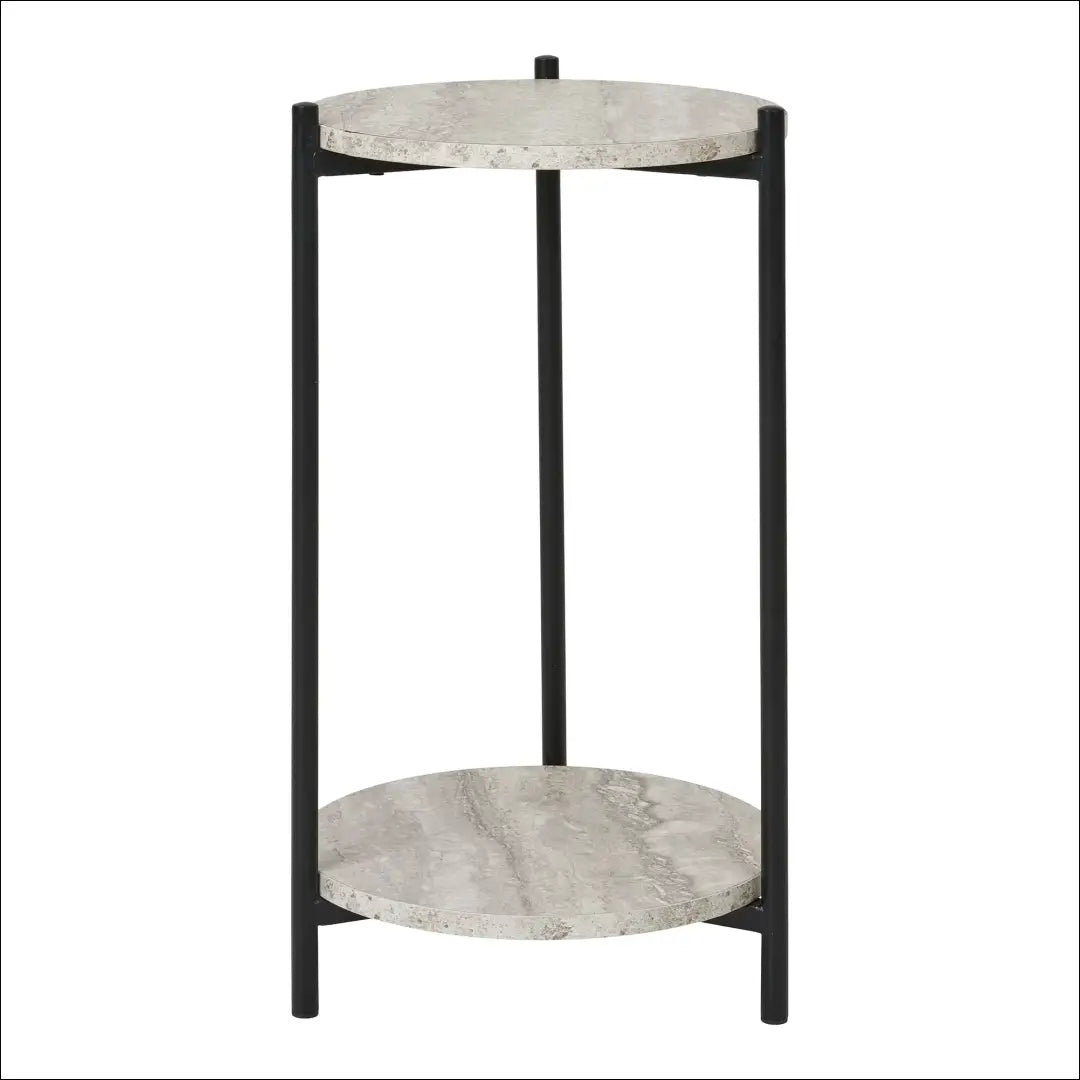 Šoninis staliukas travertino imitacijos juodos kojelės ø27x46 cm RD347 - €29 Save 15% 25-50, Juoda / bežinė, nordic,