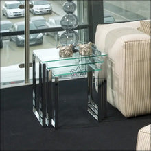 Augšupielādējiet attēlu galerijas skatā Šoninių staliukų komplektas (3vnt) SI1017 - €88 Save 60% 50-100, color-sidabrine, material-metalas,

