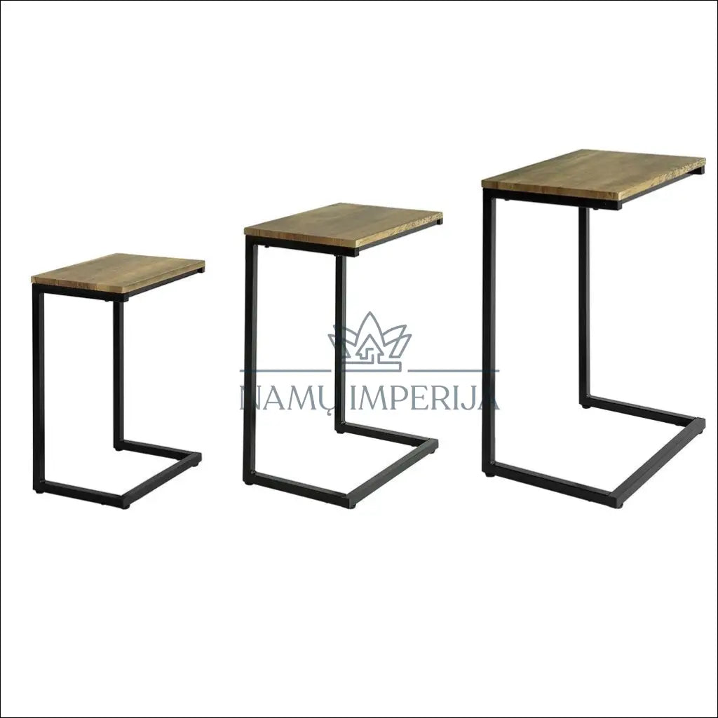 Šoninių staliukų komplektas (3vnt) SI1652 - €68 Save 50% 50-100, __label:Pristatymas 1-2 d.d., color-juoda, color-ruda,