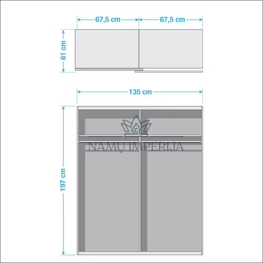 Spinta GI558 - €244 Save 50% __label:Pristatymas 1-2 d.d., color-ruda, material-mediena, material-stiklas, miegamojo