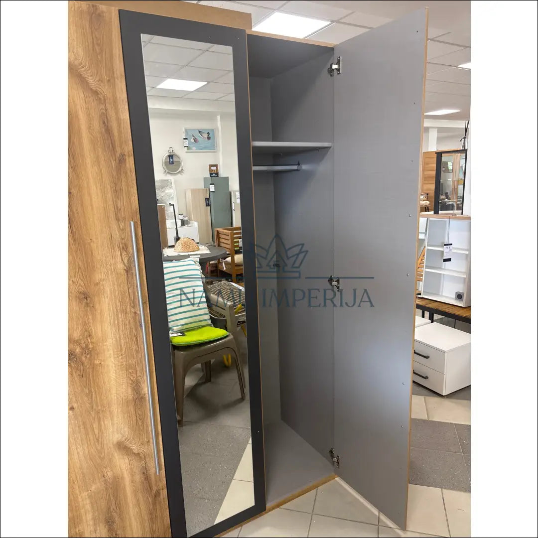 Spinta GI564 €200 Save 60% __label:Pristatymas 1 2 d.d., color pilka, ruda, material mediena, stiklas Virš Single Door