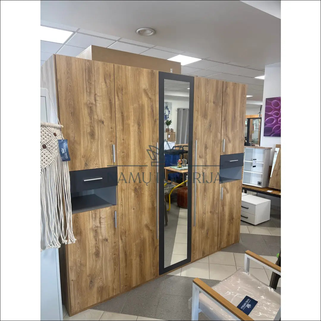 Spinta GI564 €200 Save 60% __label:Pristatymas 1 2 d.d., color pilka, ruda, material mediena, stiklas Virš Single Door