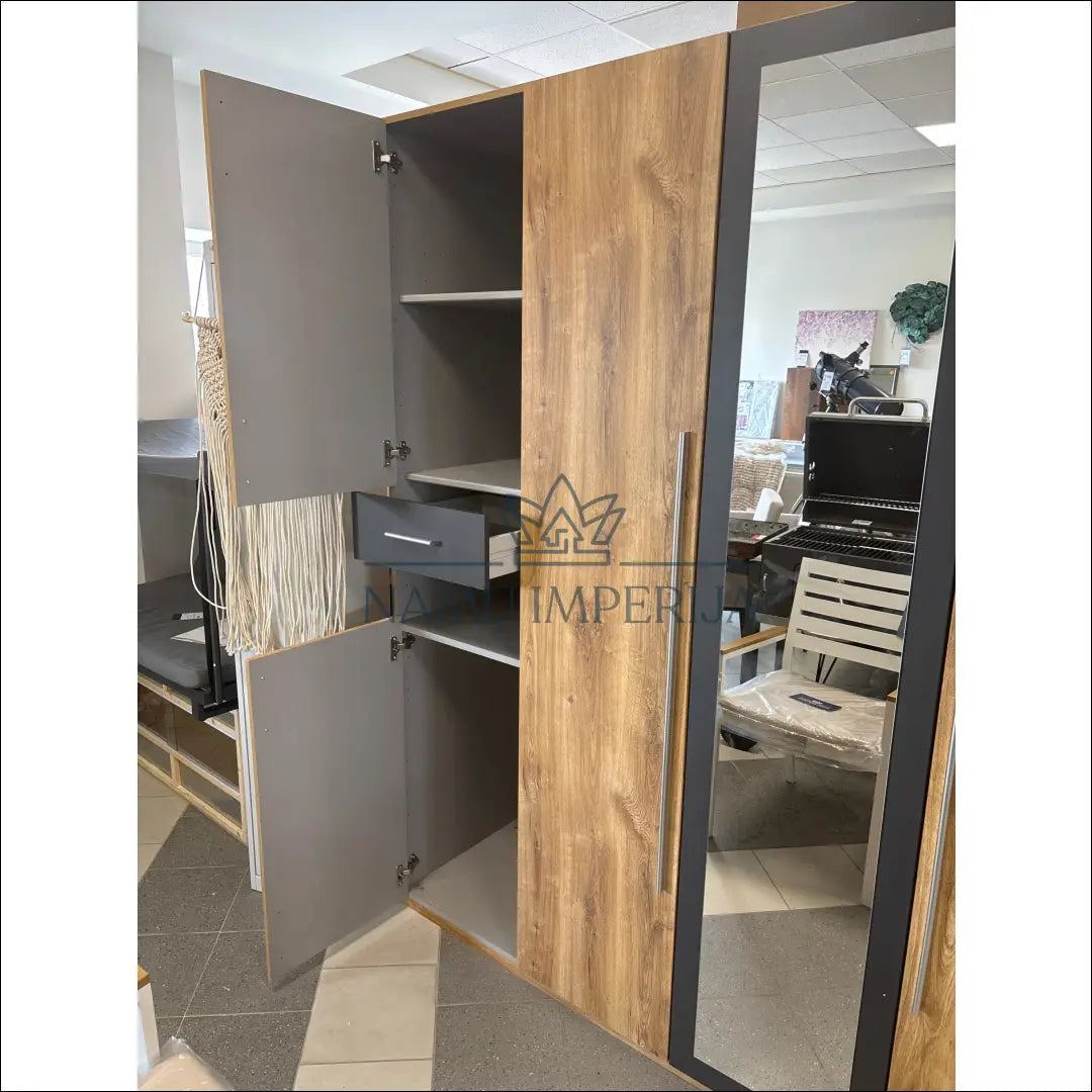 Spinta GI564 €200 Save 60% __label:Pristatymas 1 2 d.d., color pilka, ruda, material mediena, stiklas Virš Single Door