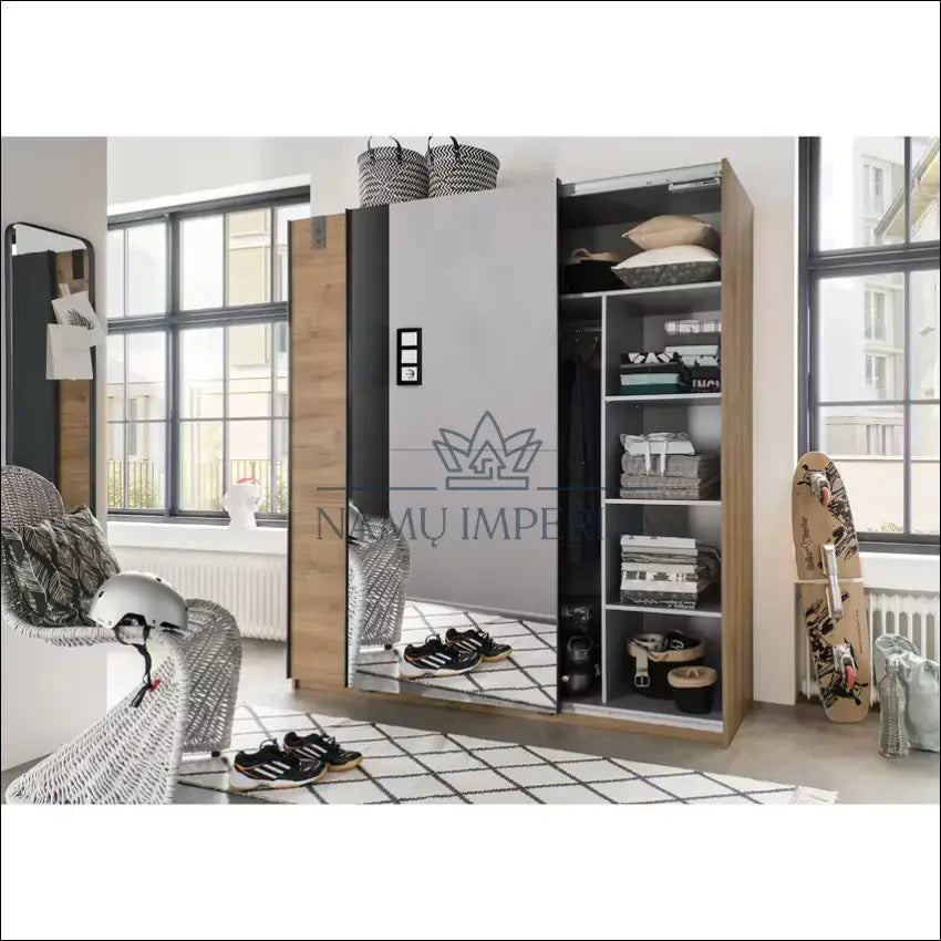 Spinta GI584 - €460 Save 50% __label:Pristatymas 1-2 d.d., biuro-baldai, color-ruda, material-mediena, material-stiklas