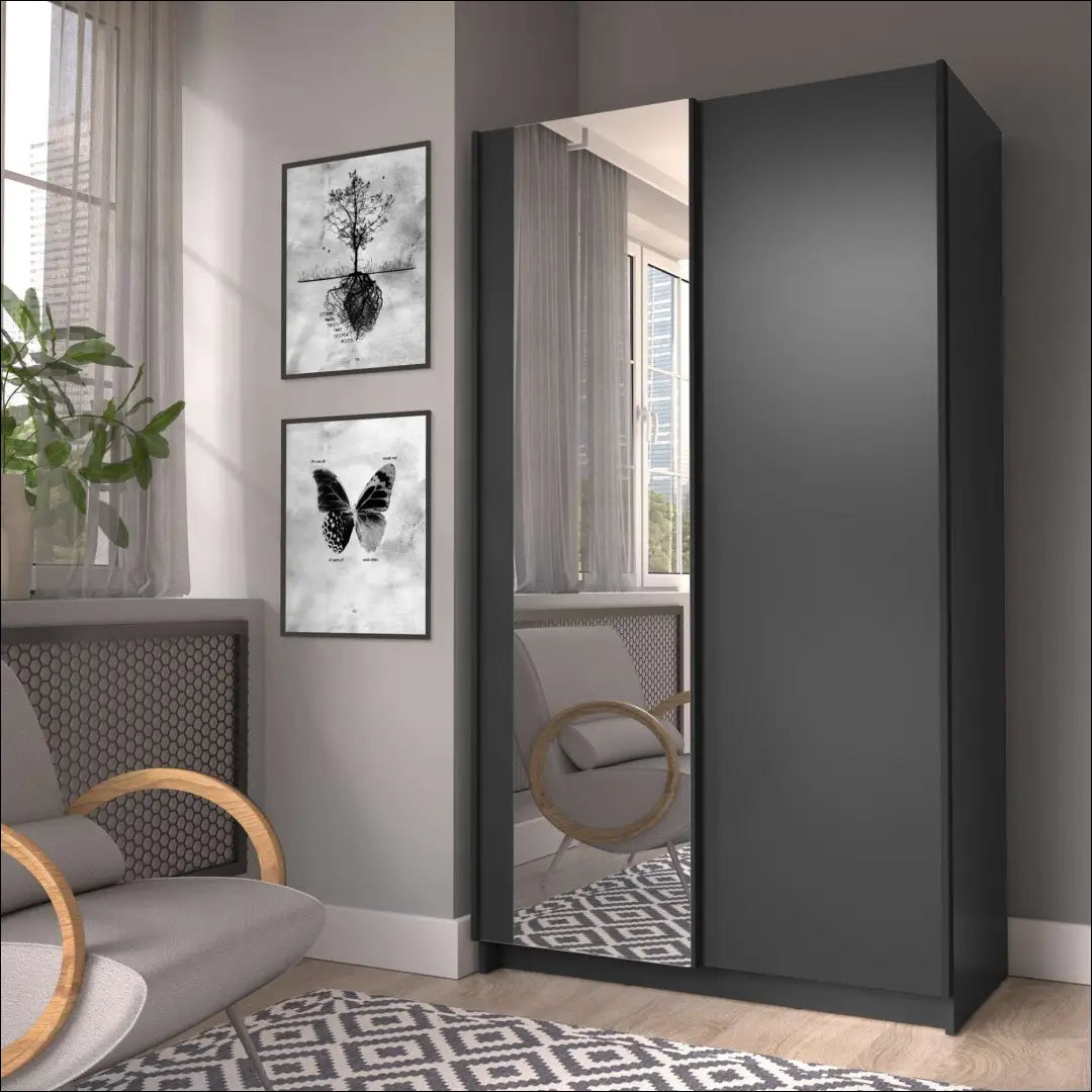 Spinta GI698 - €170 Save 50% 100-200, __label:Pristatymas 1-2 d.d., color-juoda, material-mediena, material-stiklas