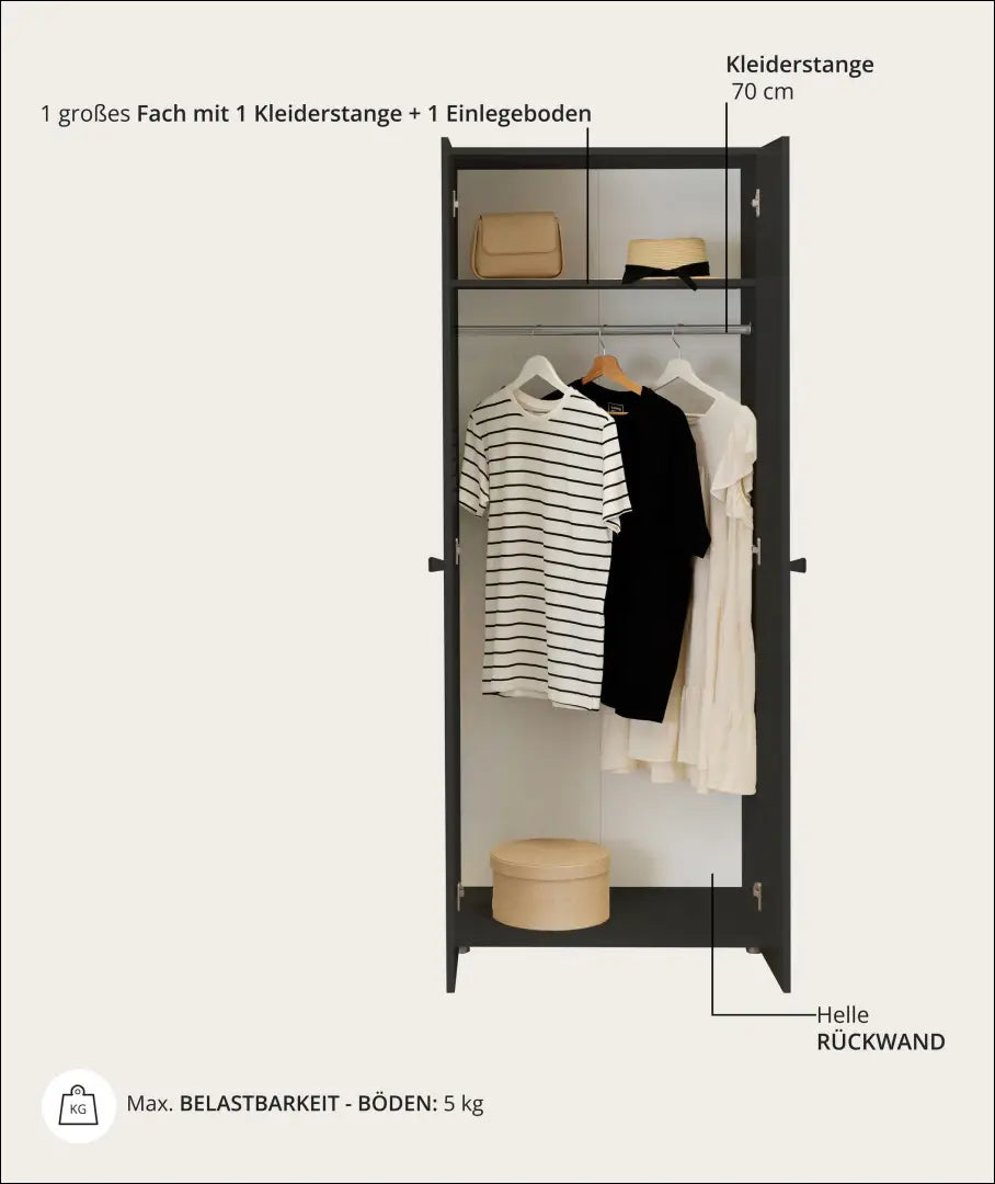 Spinta GI855 - €80 Save 60% 50-100, __label:Pristatymas 1-2 d.d., color-pilka, material-mediena, pazeistas €50 to €100