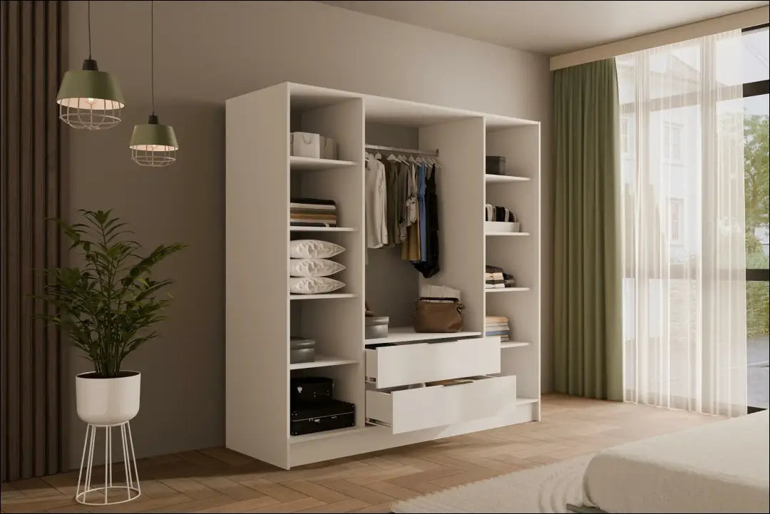 Spinta GI897 - €468 Save 40% __label:Pristatymas 1-2 d.d., color-balta, material-mediena, material-stiklas, miegamojo