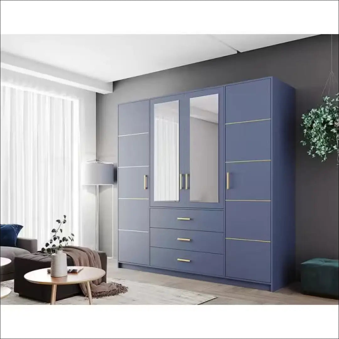 Spinta GI899 - €396 Save 40% __label:Pristatymas 1-2 d.d., color-melyna, material-mediena, material-stiklas, miegamojo